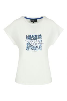 T-shirt Elisa Off White Blue T-shirt Elisa Off White Blue
