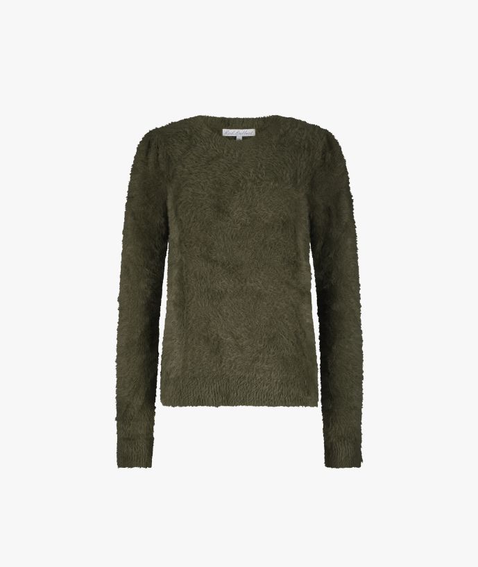 Fuzzy Puff Sleeve groen
