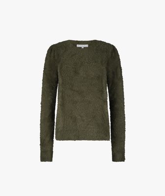 Fuzzy Puff Sleeve groen