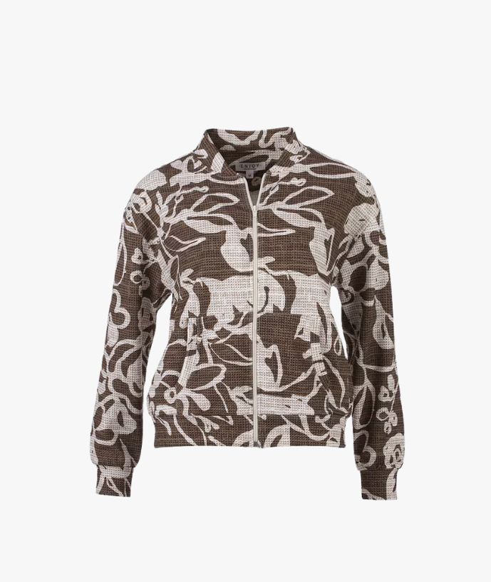 Bomber bloemprint Bruin