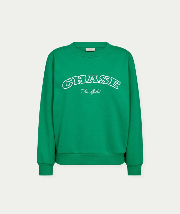 FQKAMELA-PULLOVER Bright Green w. Star Off-white
