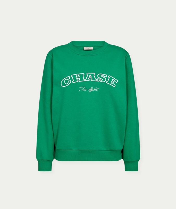 FQKAMELA-PULLOVER Bright Green w. Star Off-white