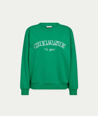 FQKAMELA-PULLOVER Bright Green w. Star Off-white