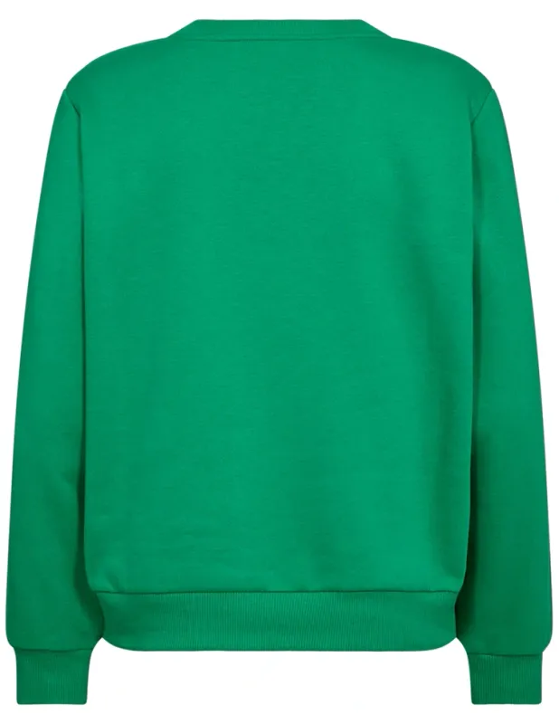 FQKAMELA-PULLOVER Bright Green w. Star Off-white