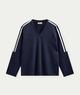 FQLUCINDA-PULLOVER Navy Blazer w. Star Off-white