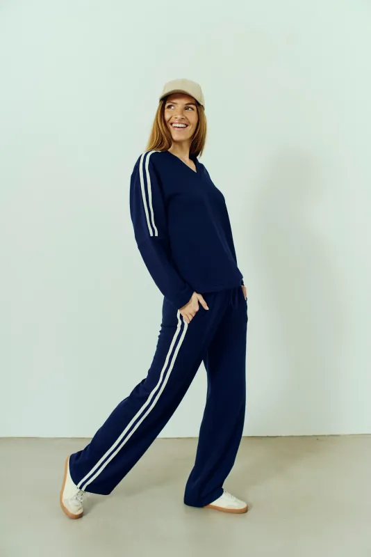 FQLUCINDA-PULLOVER Navy Blazer w. Star Off-white