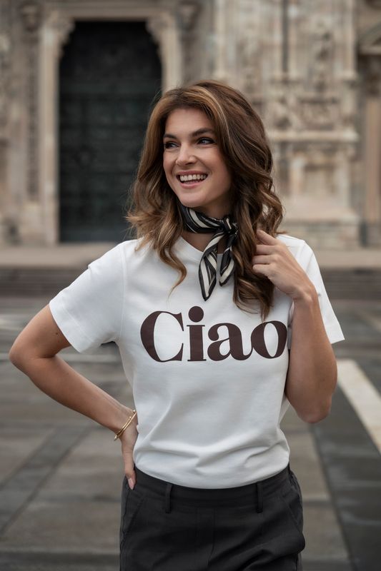 T-shirt Ciao Off White - Mocha