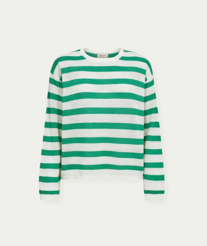 FQDODO-PULLOVER Star Off-White w. Bright Green