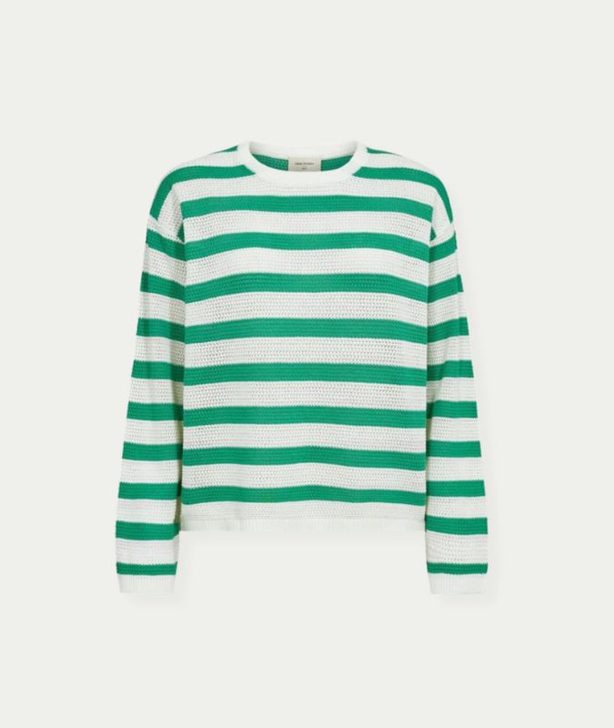 FQDODO-PULLOVER Star Off-White w. Bright Green