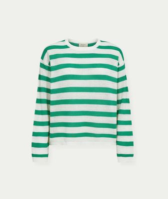 FQDODO-PULLOVER Star Off-White w. Bright Green