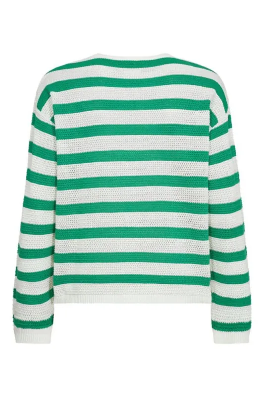 FQDODO-PULLOVER Star Off-White w. Bright Green