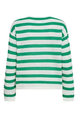 FQDODO-PULLOVER Star Off-White w. Bright Green