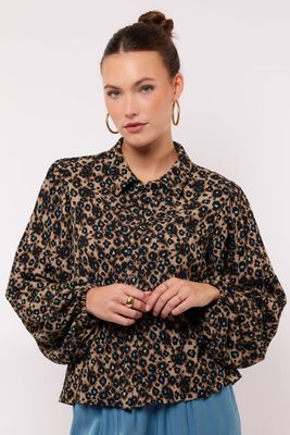 Aislin Blouse Nude Oat/Adriatic Blue