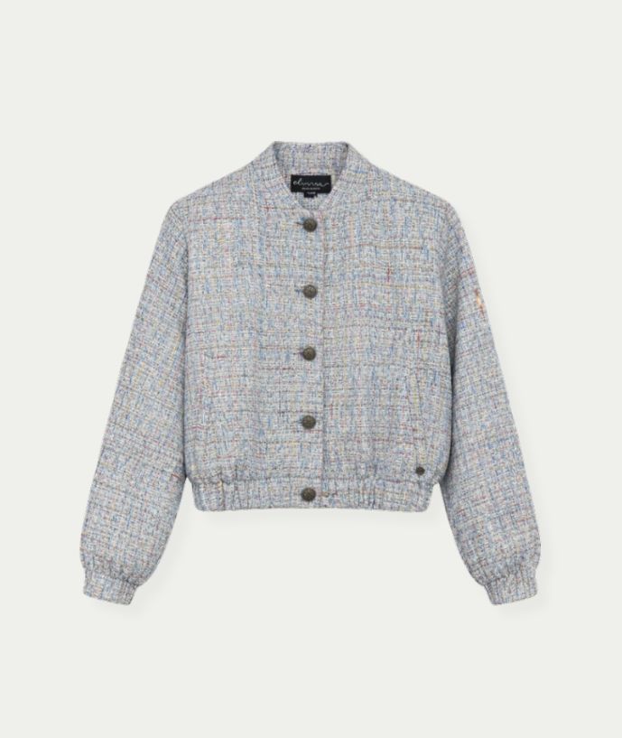 Bomber Babs Blue Bouclé