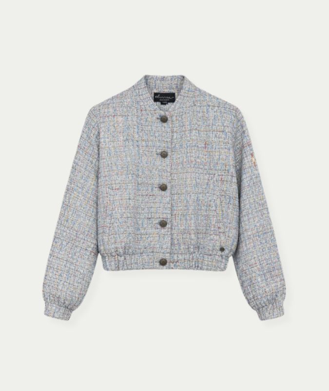 Bomber Babs Blue Bouclé