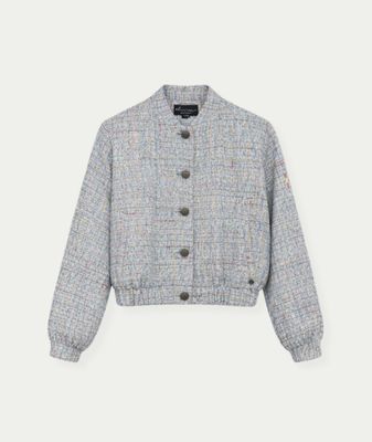 Bomber Babs Blue Bouclé