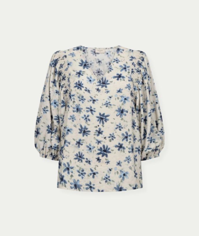 FQJOVI-BLOUSE Moonbeam w. Vintage Indigo