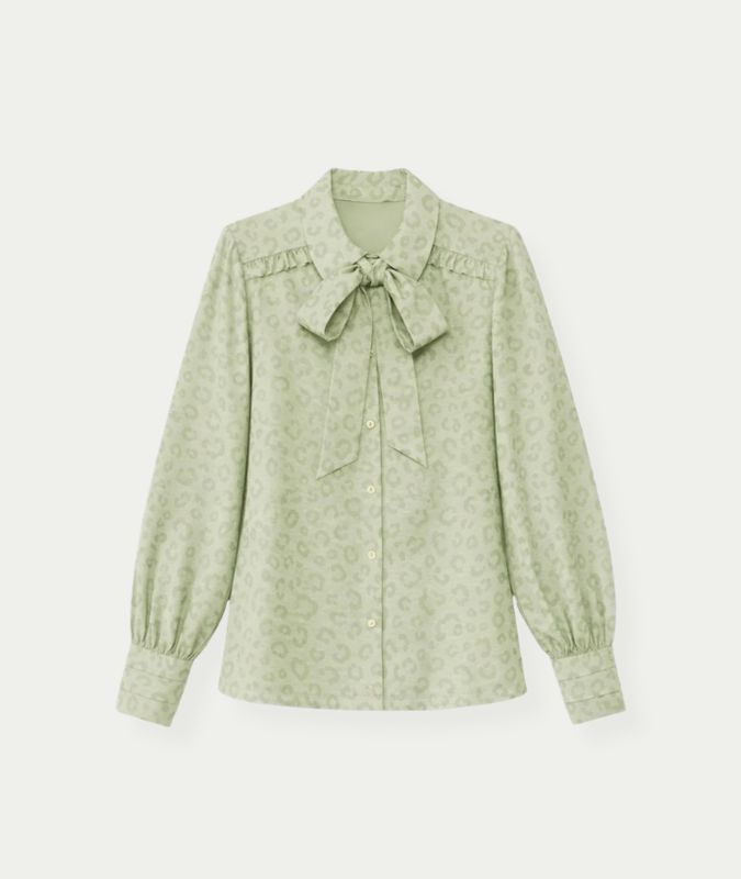 Pragues Leopard Blouse Aloe Vera