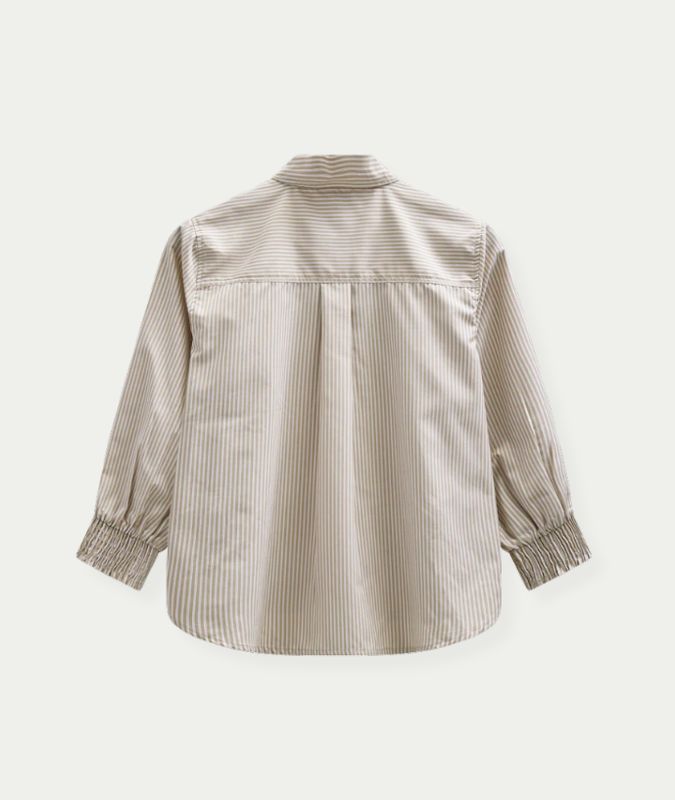 FQEVALINA-SHIRT Silver Mink w. Star Off-White