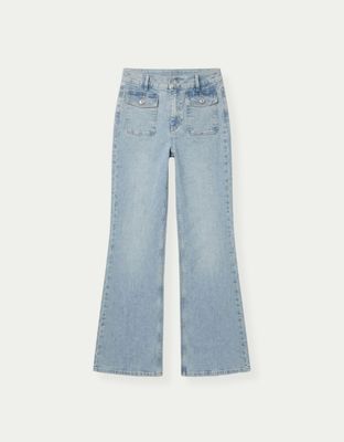 Bella Pockets Flared Jeans Medium Indigo