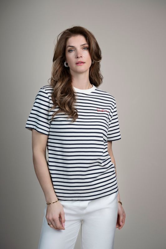 T-shirt Celine Striped Navy