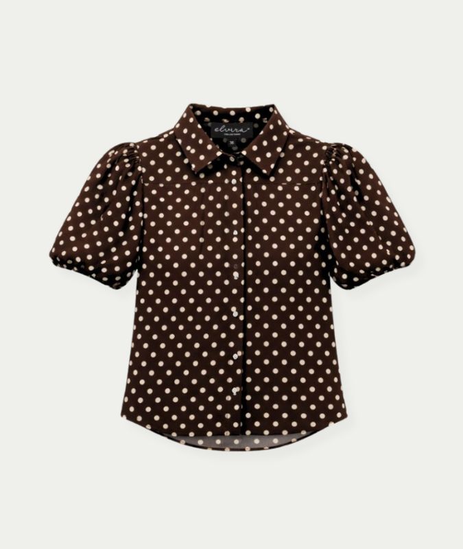 Blouse Jade Brown Dot