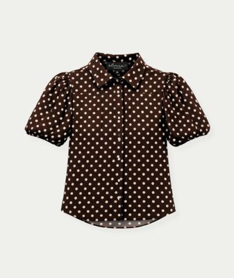 Blouse Jade Brown Dot