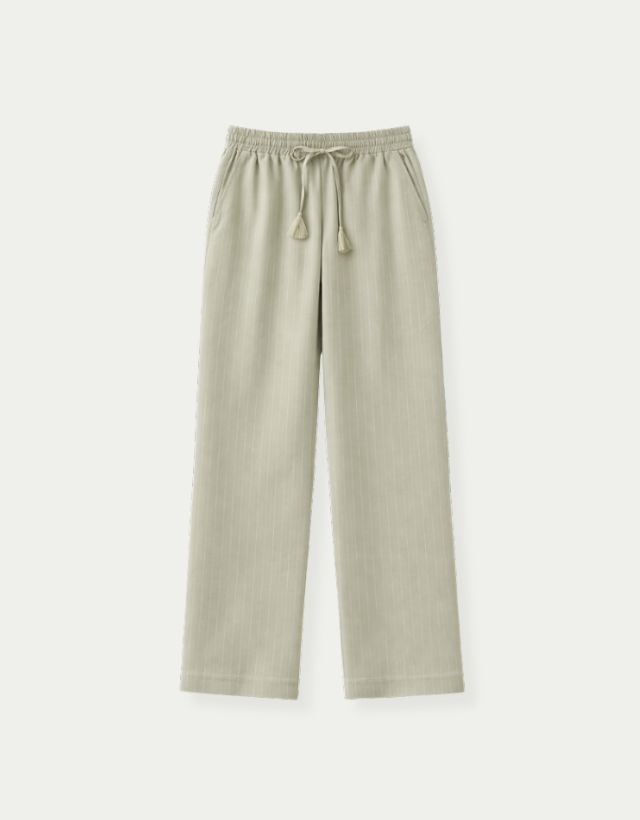 Trouser Jessie Sage Stripe Linen