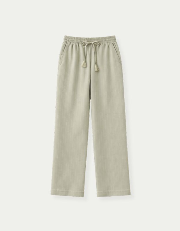 Trouser Jessie Sage Stripe Linen
