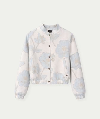 Bomber Lesley Blue Flowers
