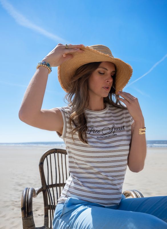 Top Luna Striped Creme