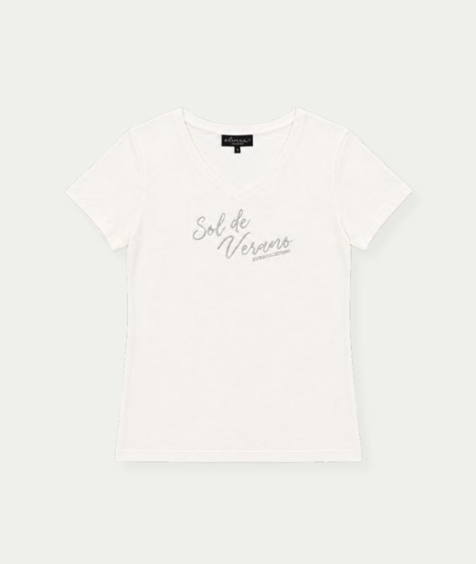 T-shirt Sol Off White - Silver