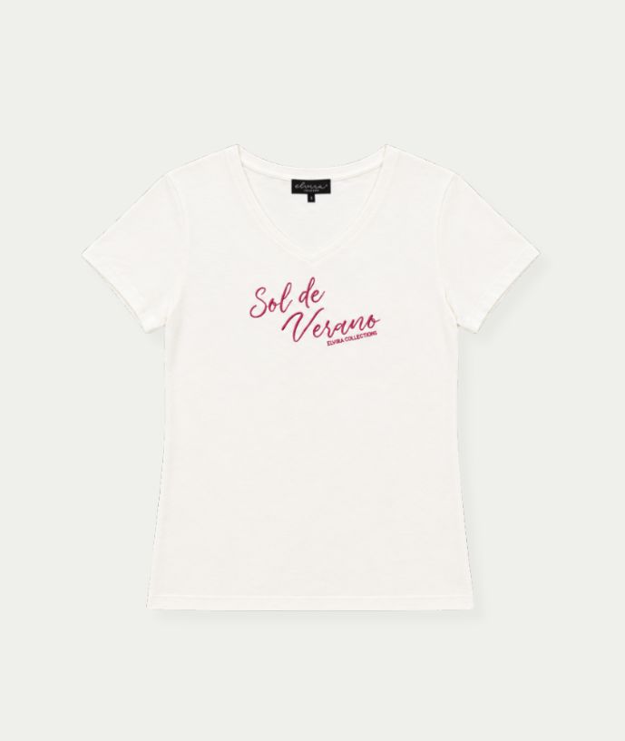 T-shirt Sol Off White - Berry