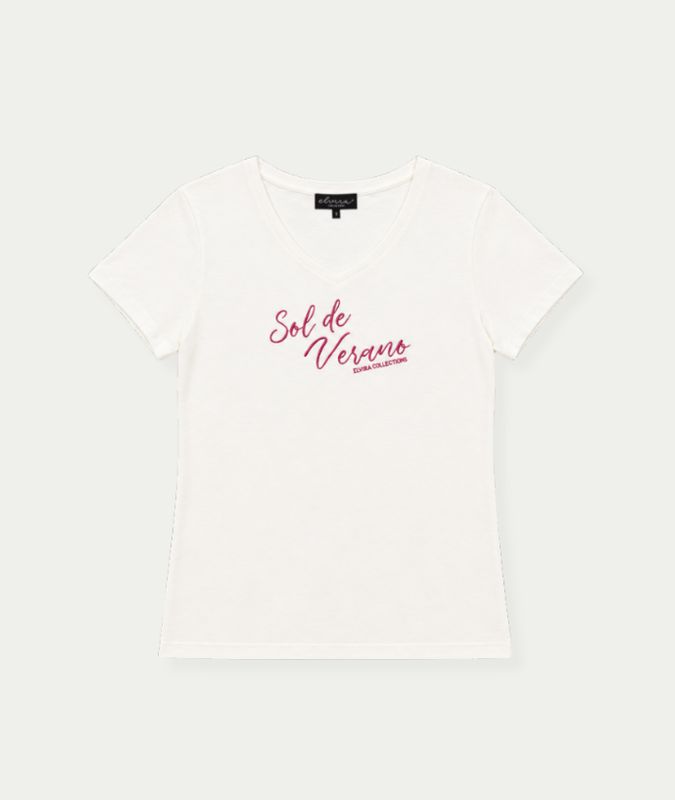 T-shirt Sol Off White - Berry