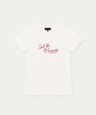 T-shirt Sol Off White - Berry