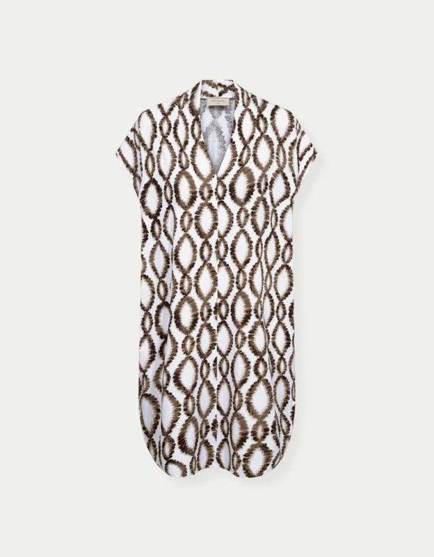 FQFLOI-DRESS Brilliant White w. Coffee Bean
