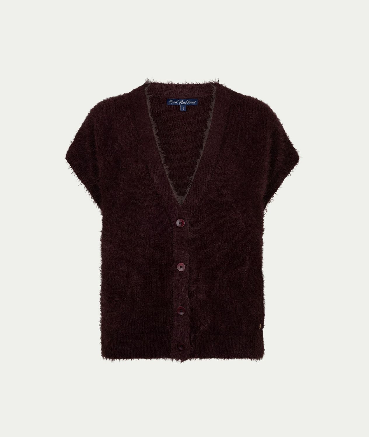 Sleeveless fuzzy burgundy