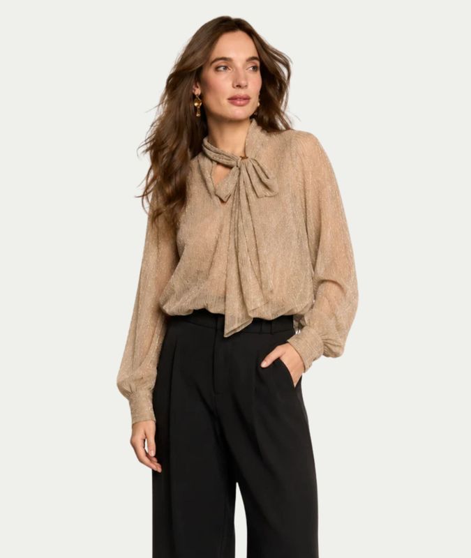 Bodile LS Blouse Golden Sparkle
