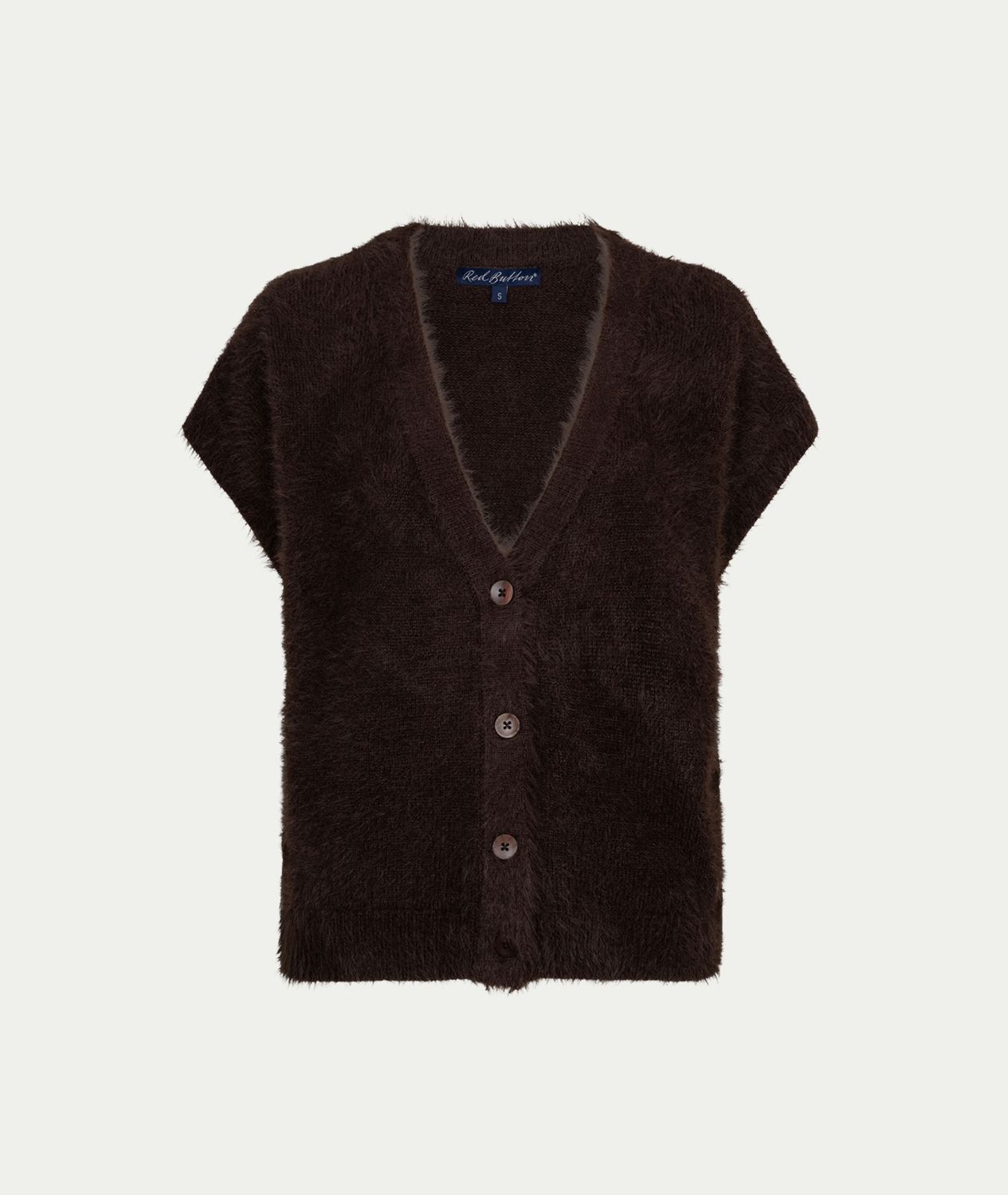 Sleeveless fuzzy espresso