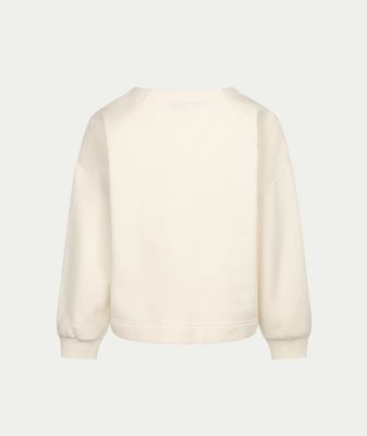 Terry sweater chestprint ecru/brown