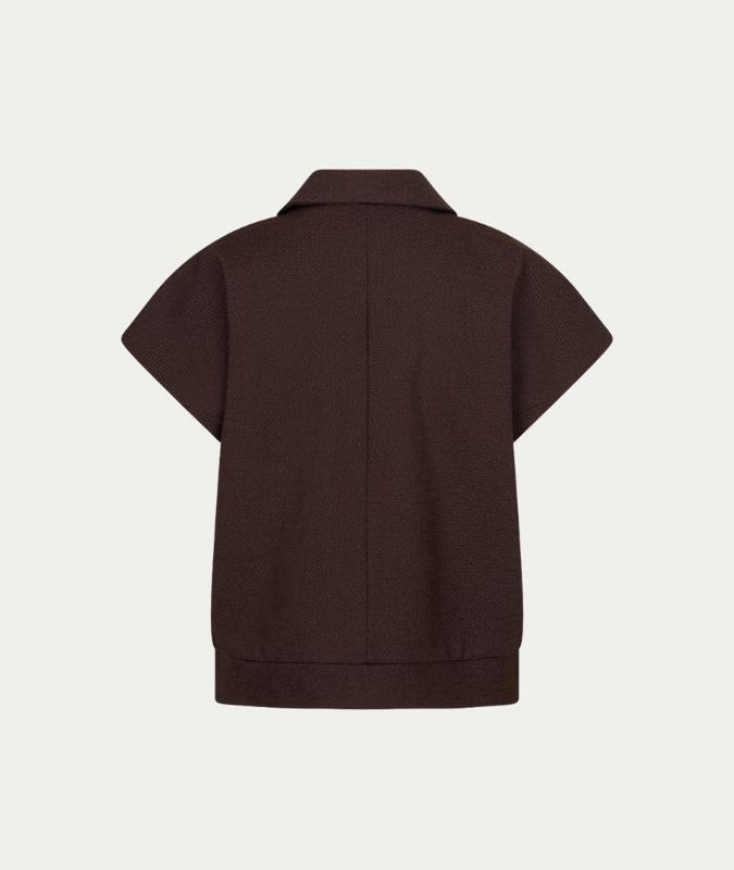 Bomber sleeveless fancy punta Black