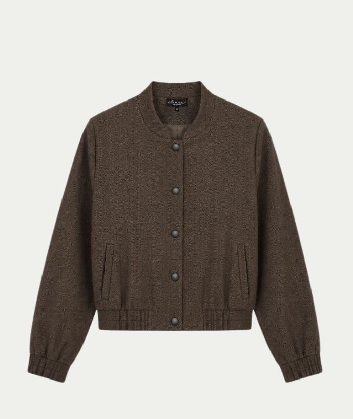 Bomber Riley Dark Coffee Zigzag