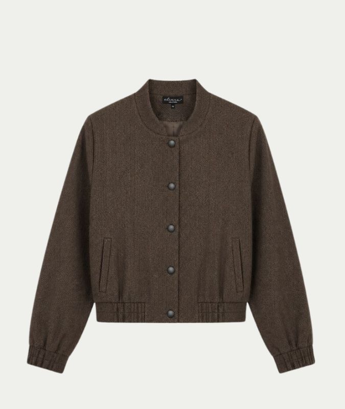 Bomber Riley Dark Coffee Zigzag