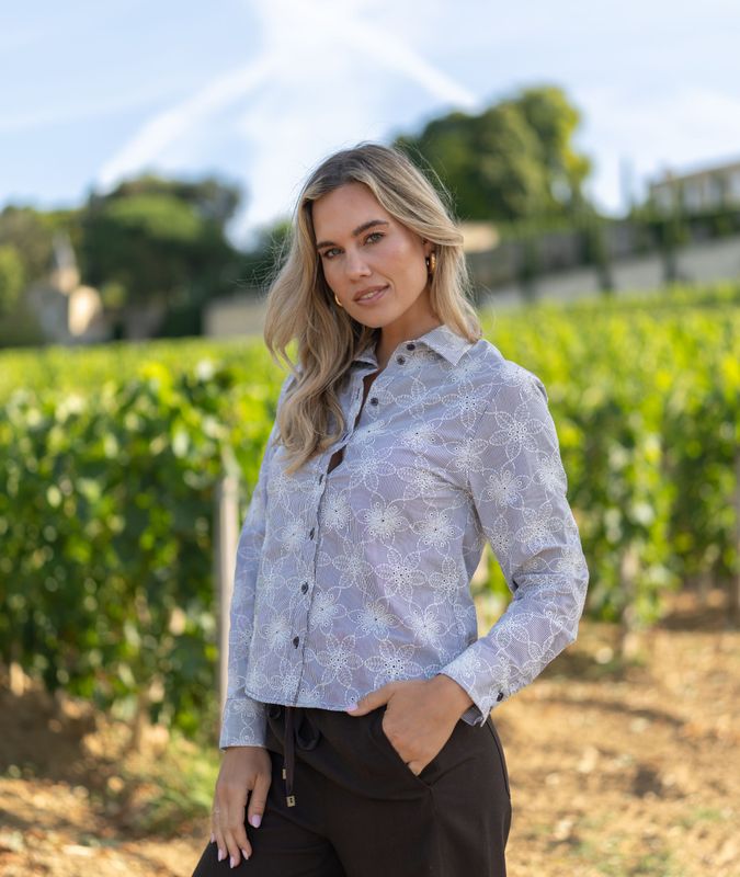 Blouse Fallon Striped Coffee