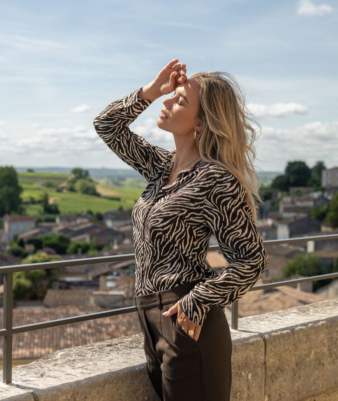 Blouse June Brown Zebra