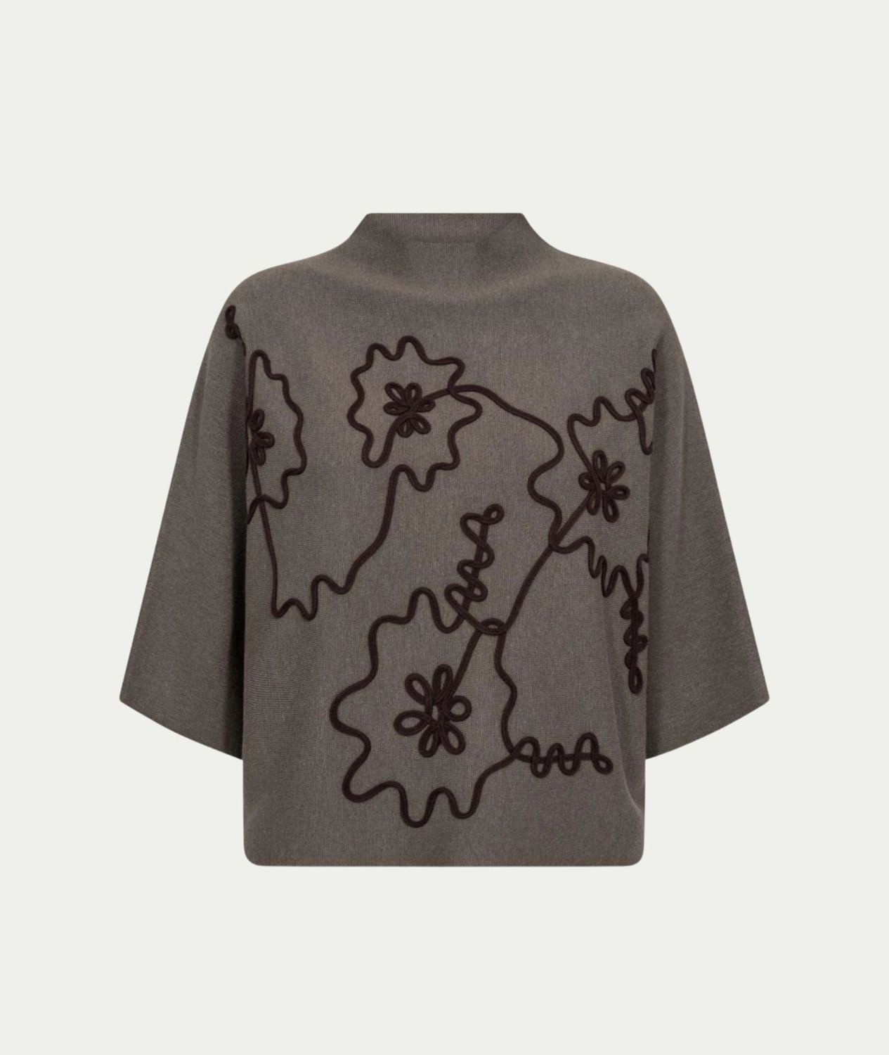 FQANI-PULLOVER Morel Melange w. Mole