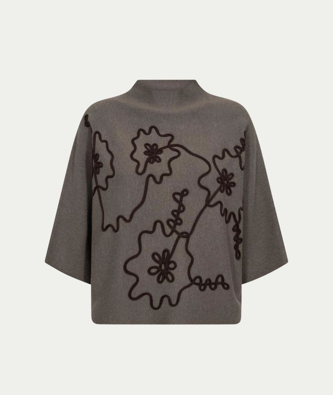 FQANI-PULLOVER Morel Melange w. Mole