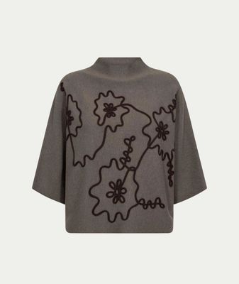 FQANI-PULLOVER Morel Melange w. Mole