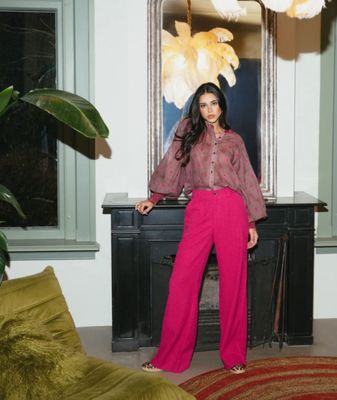 Zana blouse Rosy brown/Tango Blush
