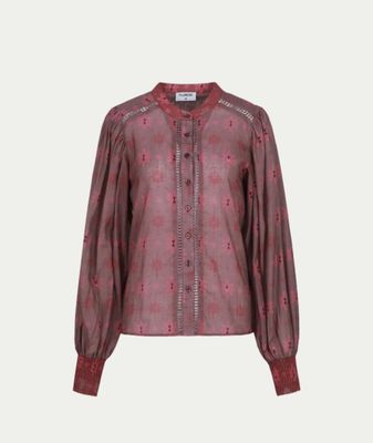 Zana blouse Rosy brown/Tango Blush